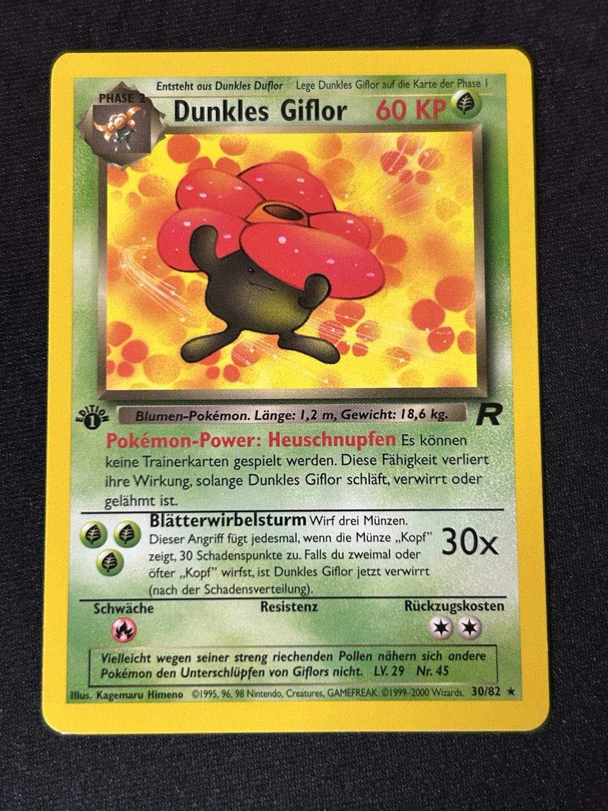 Carta Pokemon Dark Vileplume (Tedesco) 30/82 Team Rocket 1° Edizione