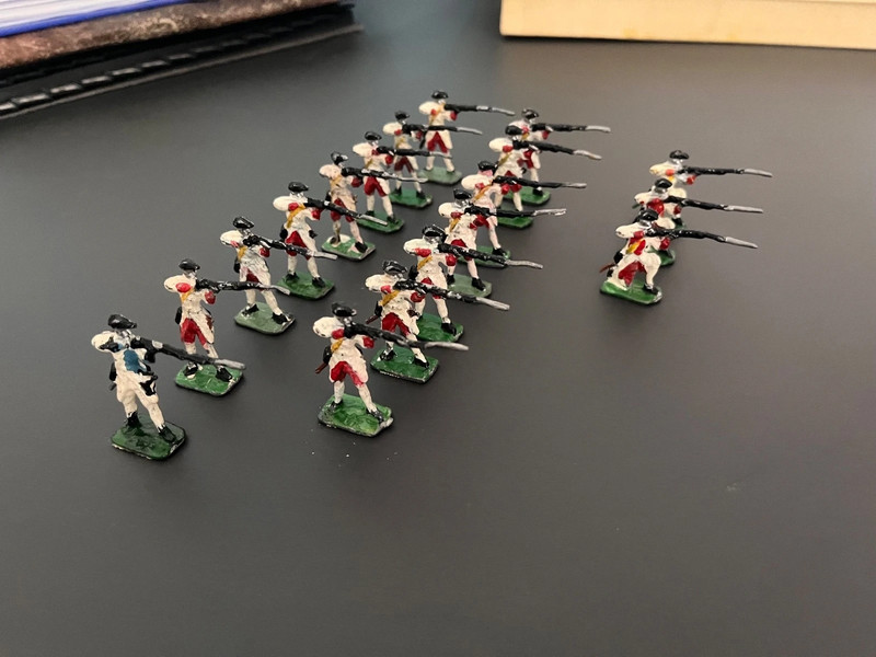 18 handbemalte Zinnsoldaten, Infanterie, 31 mm, 3D Vollfiguren