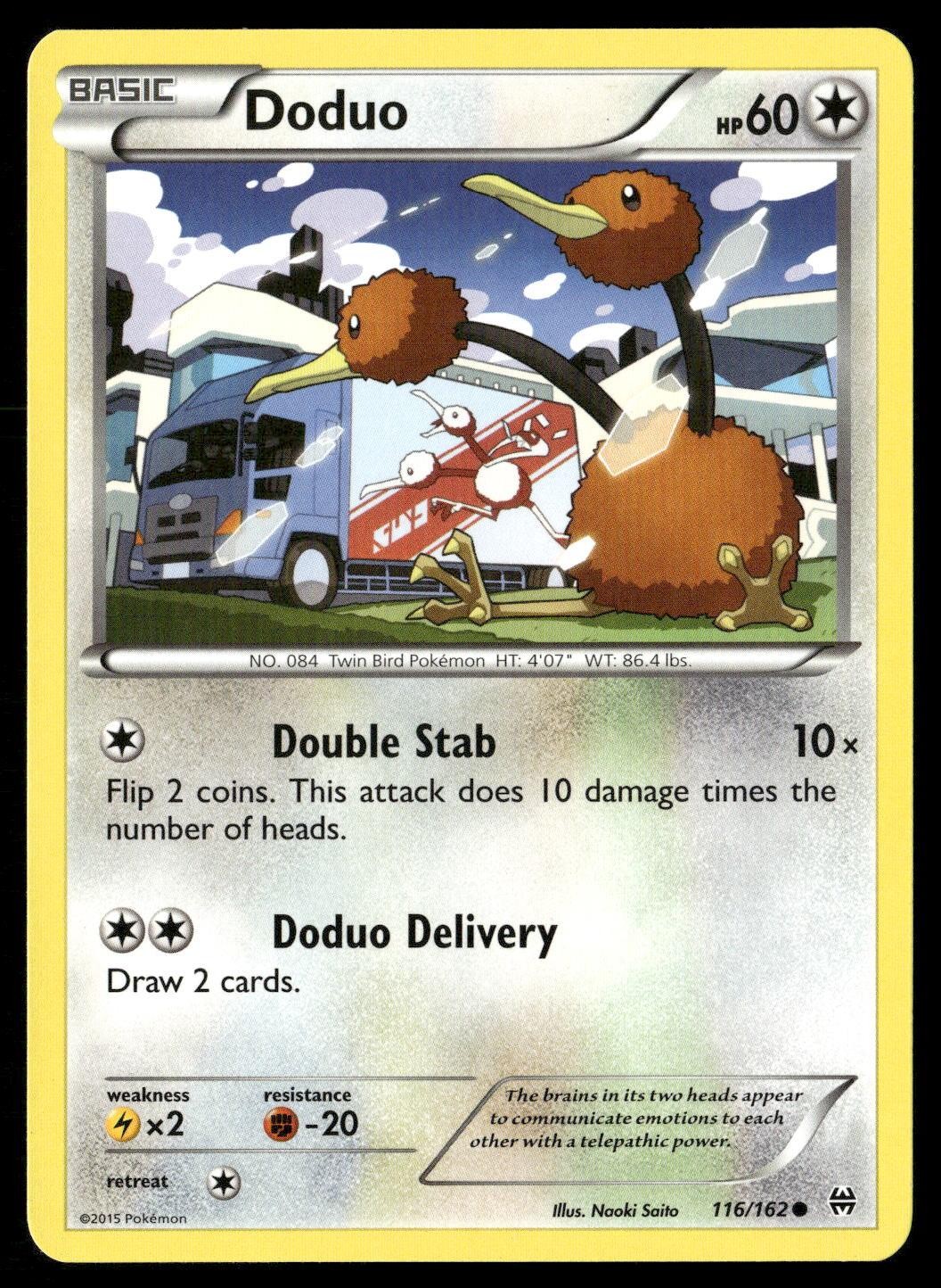 Doduo 116/162 Pokemon comune BREAKthrough leggermente giocato