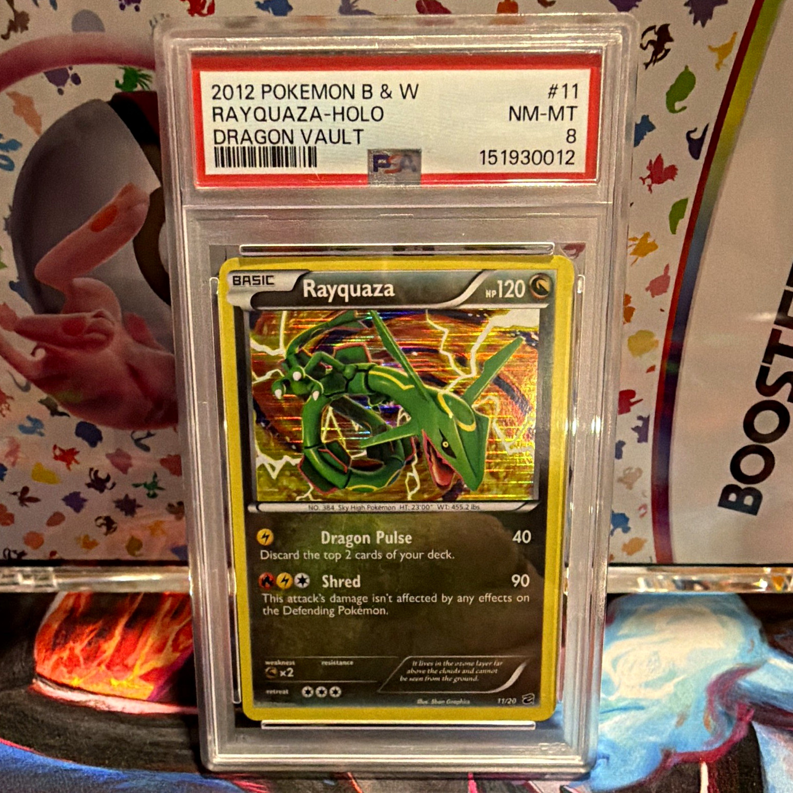 Pokemon 2012 Dragon Vault Rayquaza Holo 11/20 PSA 8 Cert 151930012