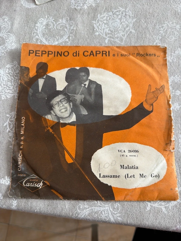 disco 45 giri di Peppino di Capri e i suoi Rockers con i brani Malatia
