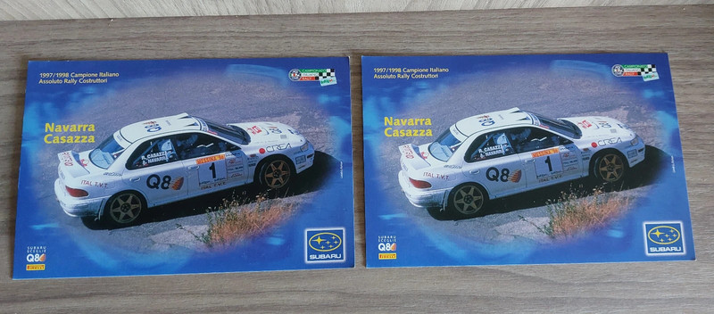 Set di 2 cartoline Subaru rally Impreza 1997-98