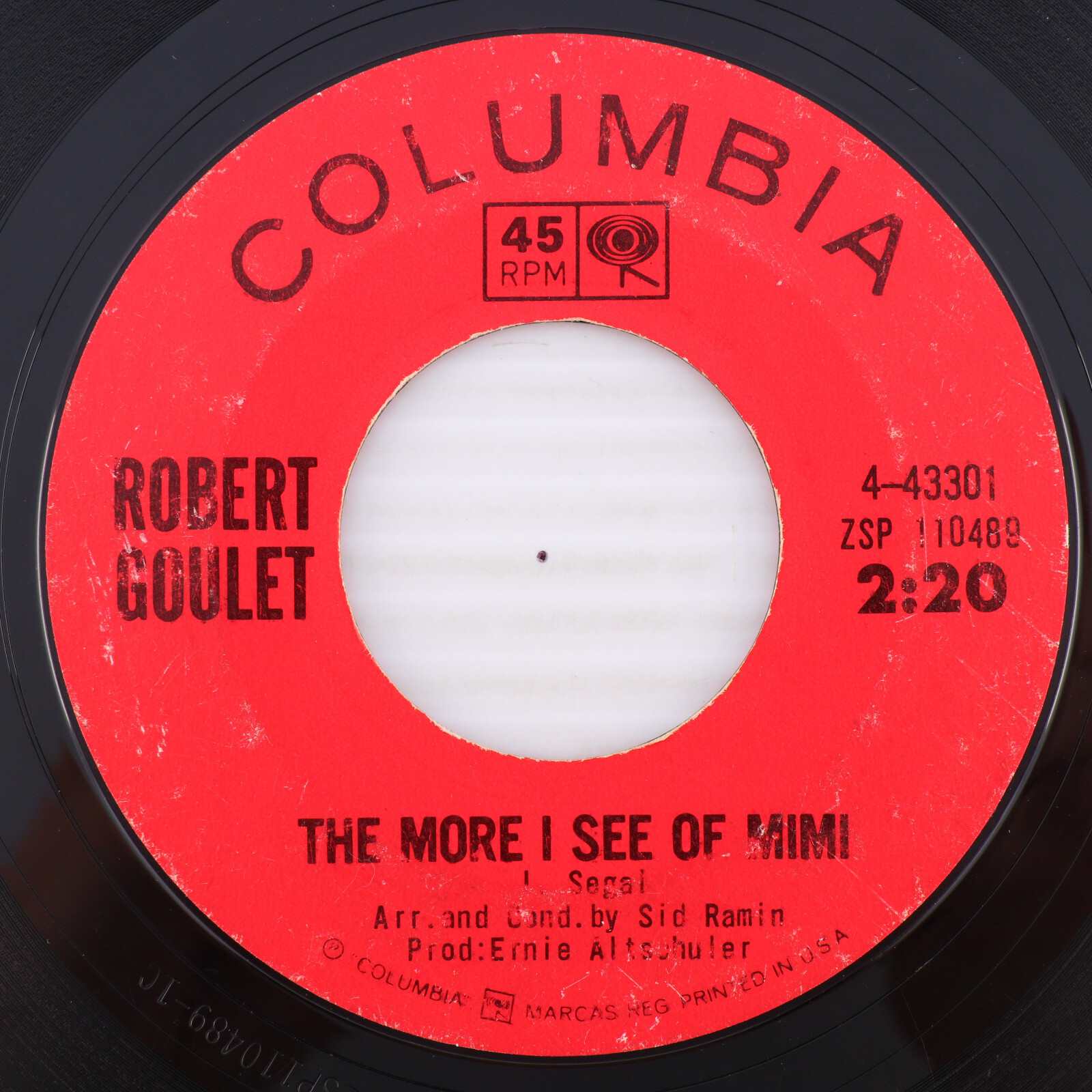 Robert Goulet – Summer Sounds / More I See Of Mimi  1965 45rpm 7" Record 4-43301