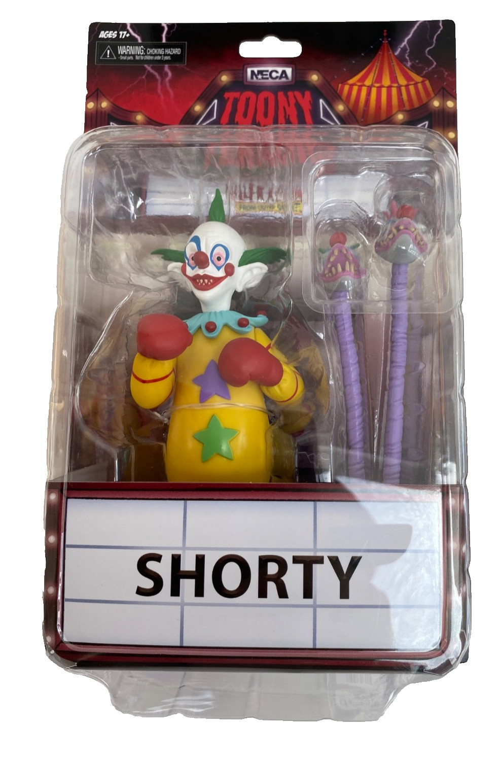 Toony Terror NECA Shorty Killer Klowns Serie 7 dallo Spazio come nuova carta