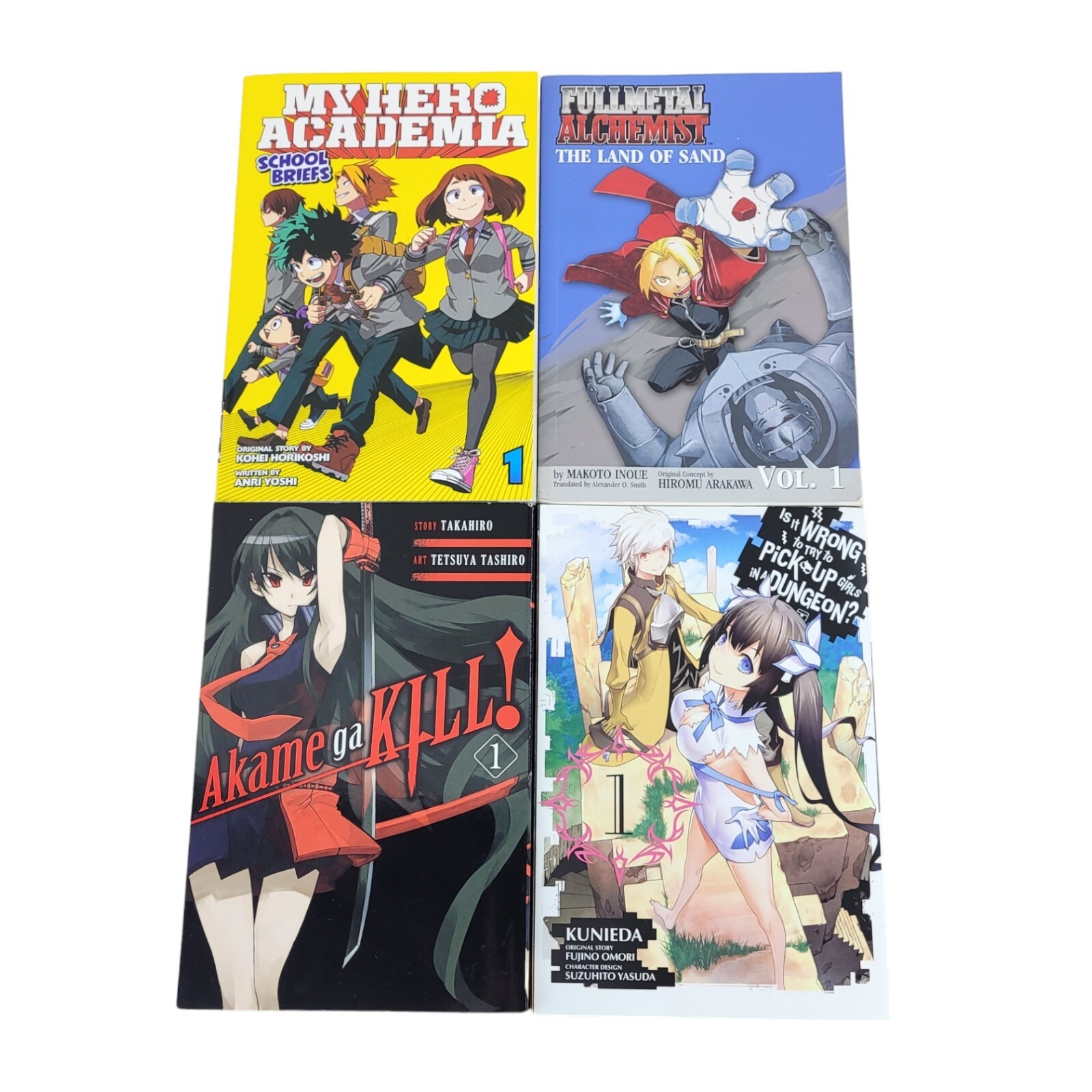 Anime Book Bundle My Hero Academia, Fullmetal Alchemist, Akame Ga Kill Volume 1