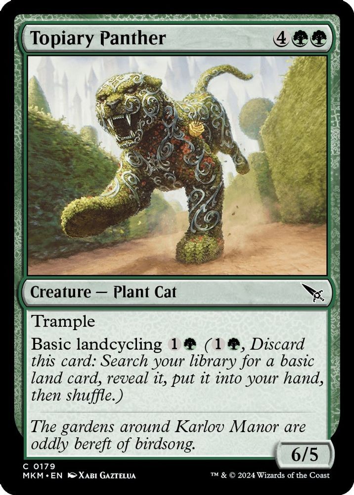2024 Magic: The Gathering: MKM - Topiary Panther (#179, C, Lightly Played)