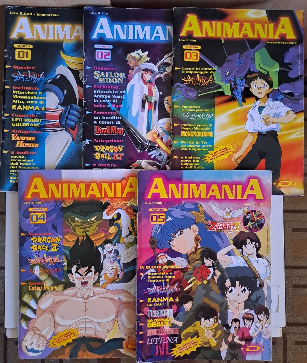 RIVISTE ANIMANIA numeri 1-2-3-4-5