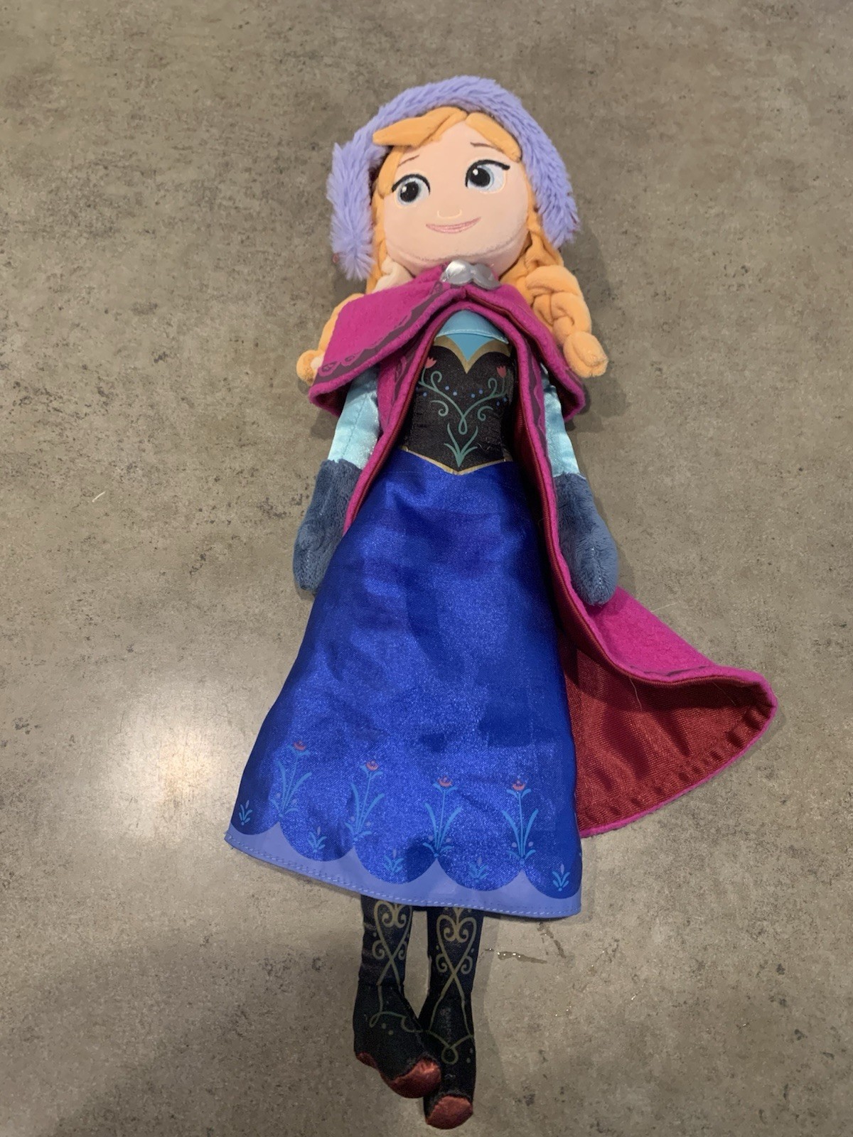 Peluche pupazzo Frozen Anna collezioni Disney 16" vestito blu e rosa