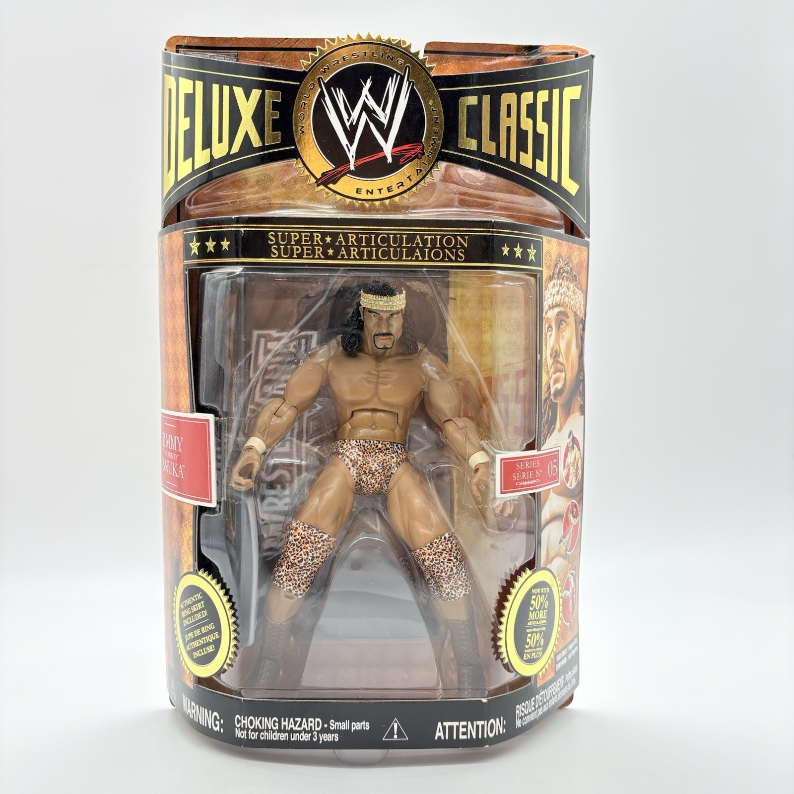 WWE Deluxe Classic Superstars Jimmy "Superfly" Snuka 7" Action Figure 2008 Jakks