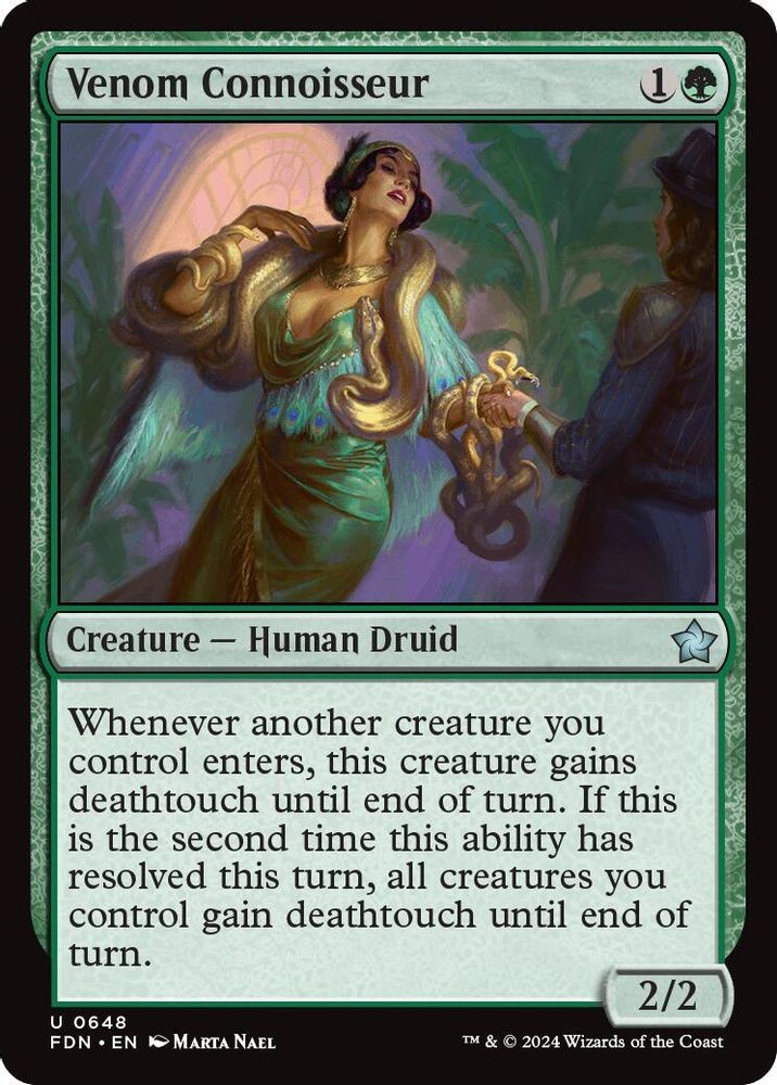 2024 Magic: The Gathering FDN Venom Connoisseur (#648, Uncommon, Lightly Played)
