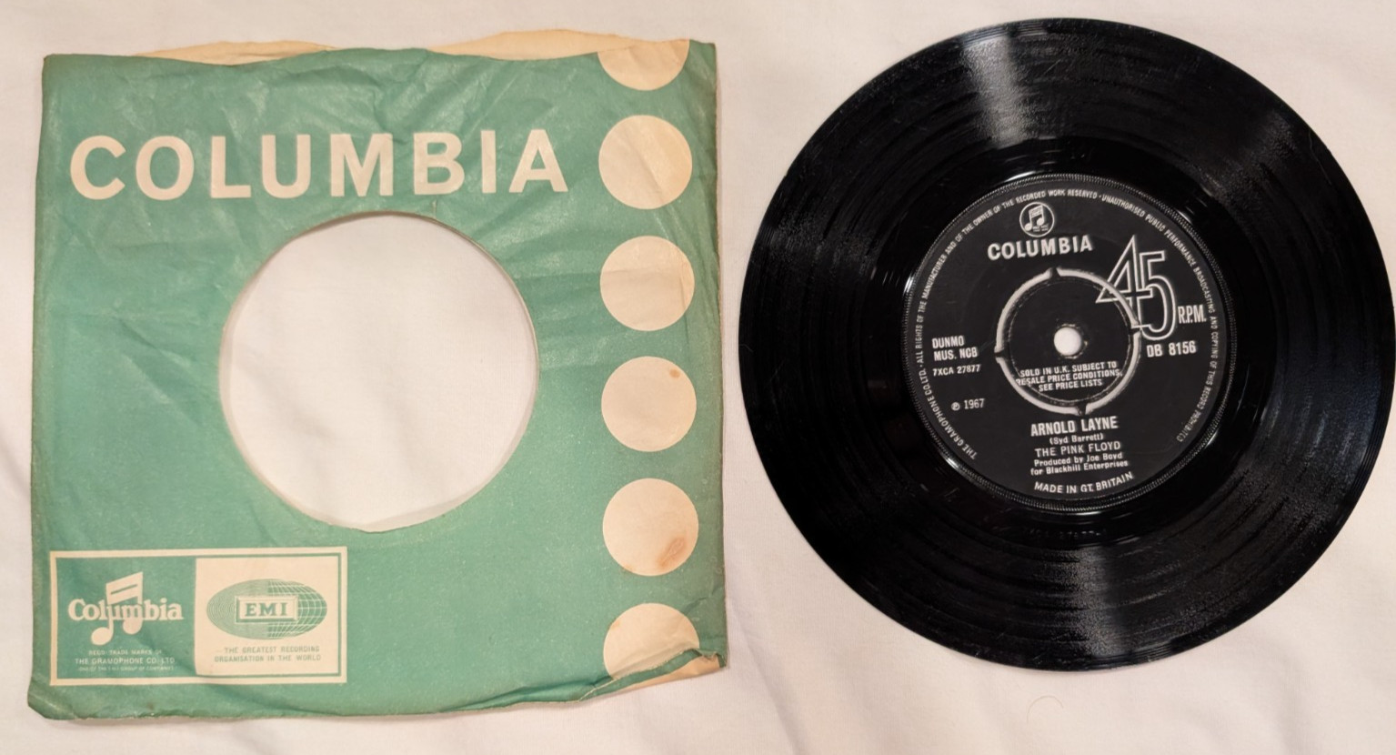 The Pink Floyd Arnold Layne Candy and a Currant Bun 7" UK DB 8156 MONO