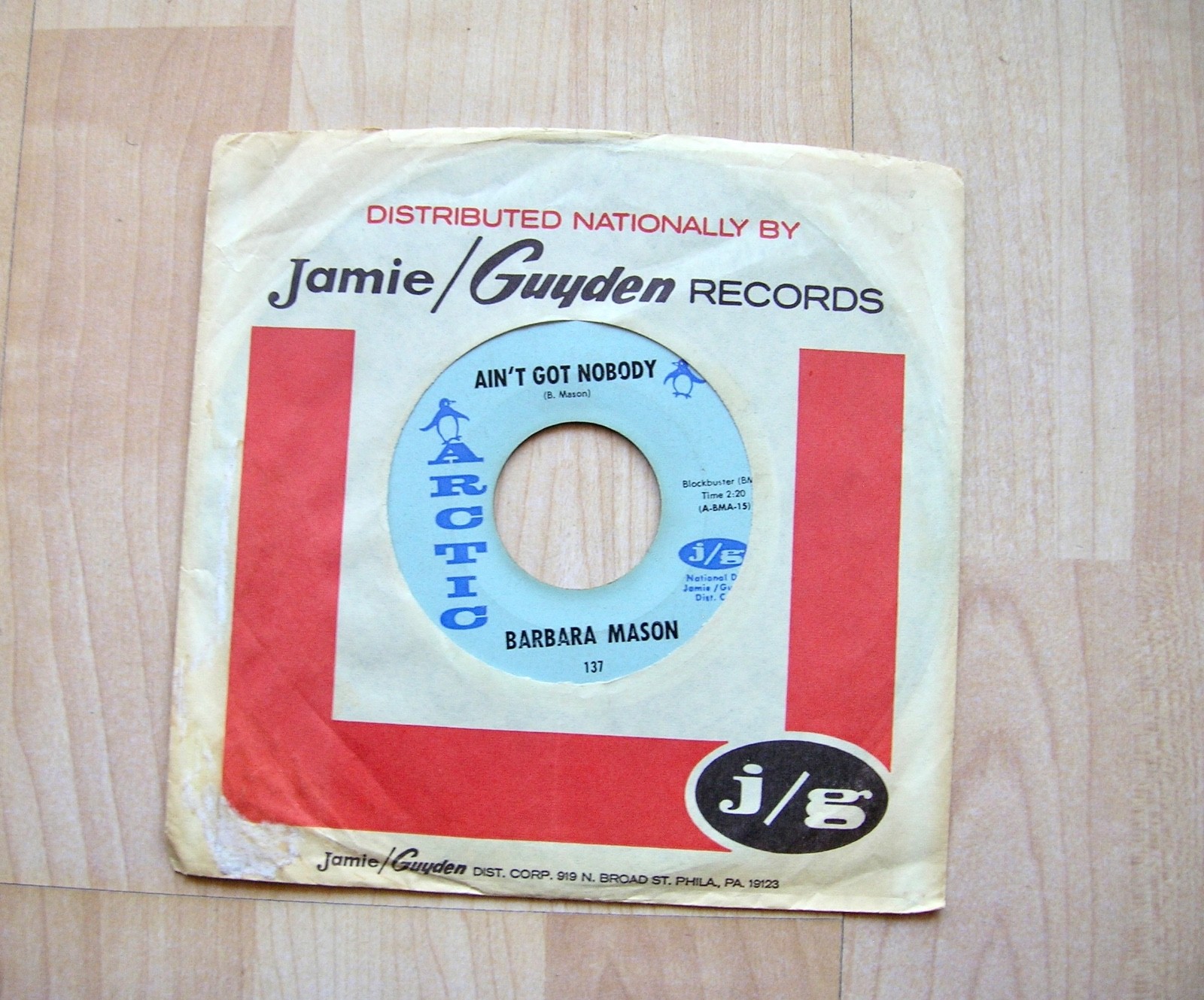 BARBARA MASON Oh, how it hurts Arctic 137  R&B  orig 1967   45 EX