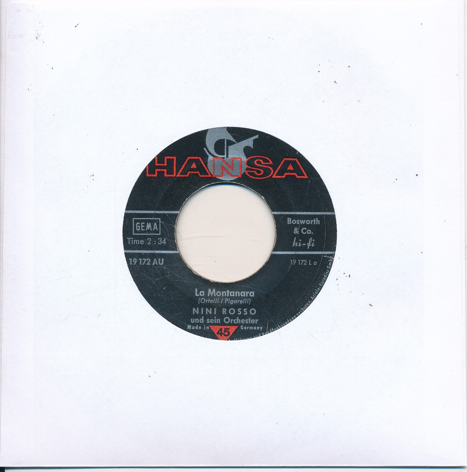 La Montanara - Nini Rosso - LC Single 7" Vinyl 178/16