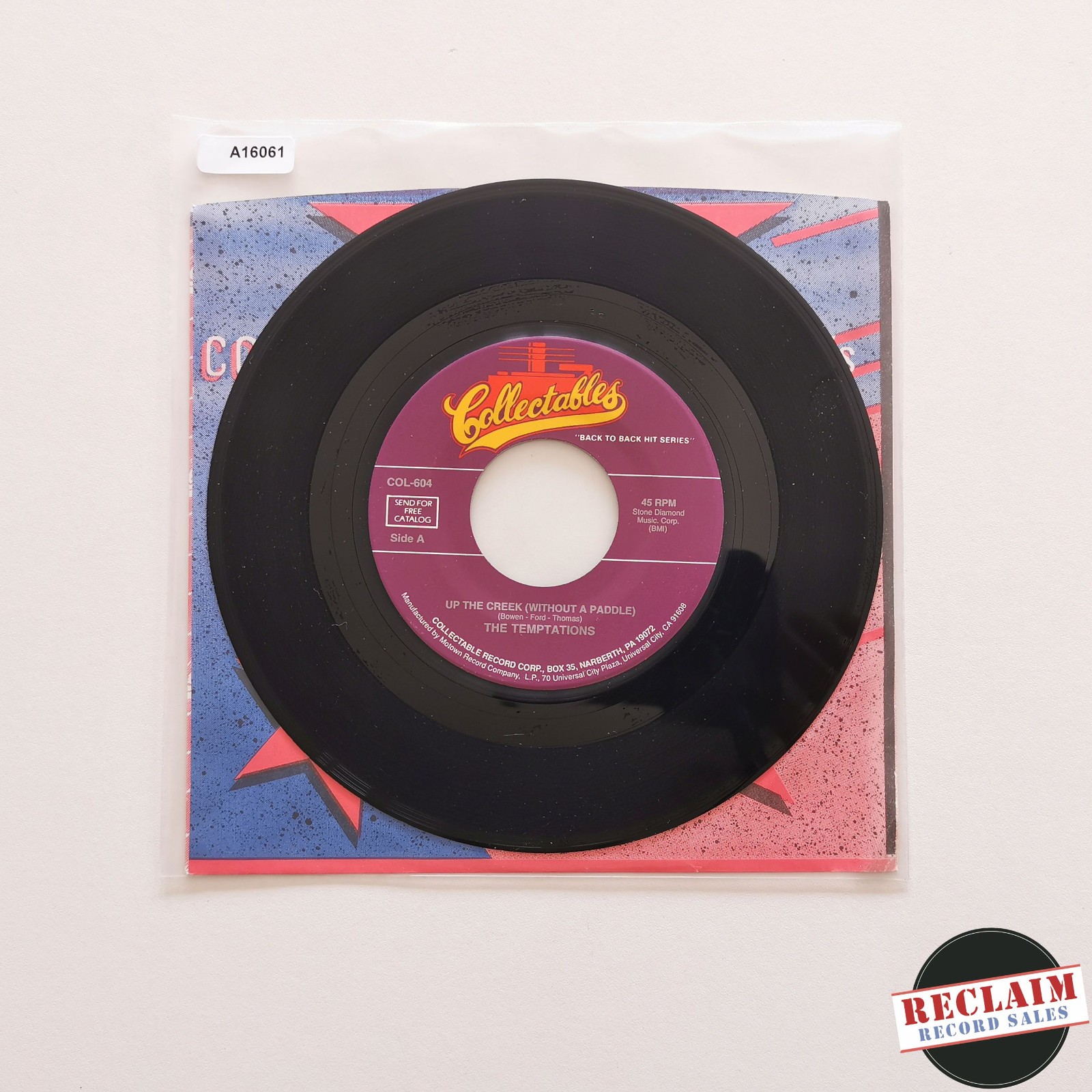 the temptations - up the creek (without a paddle) 7" vinyl record VG
