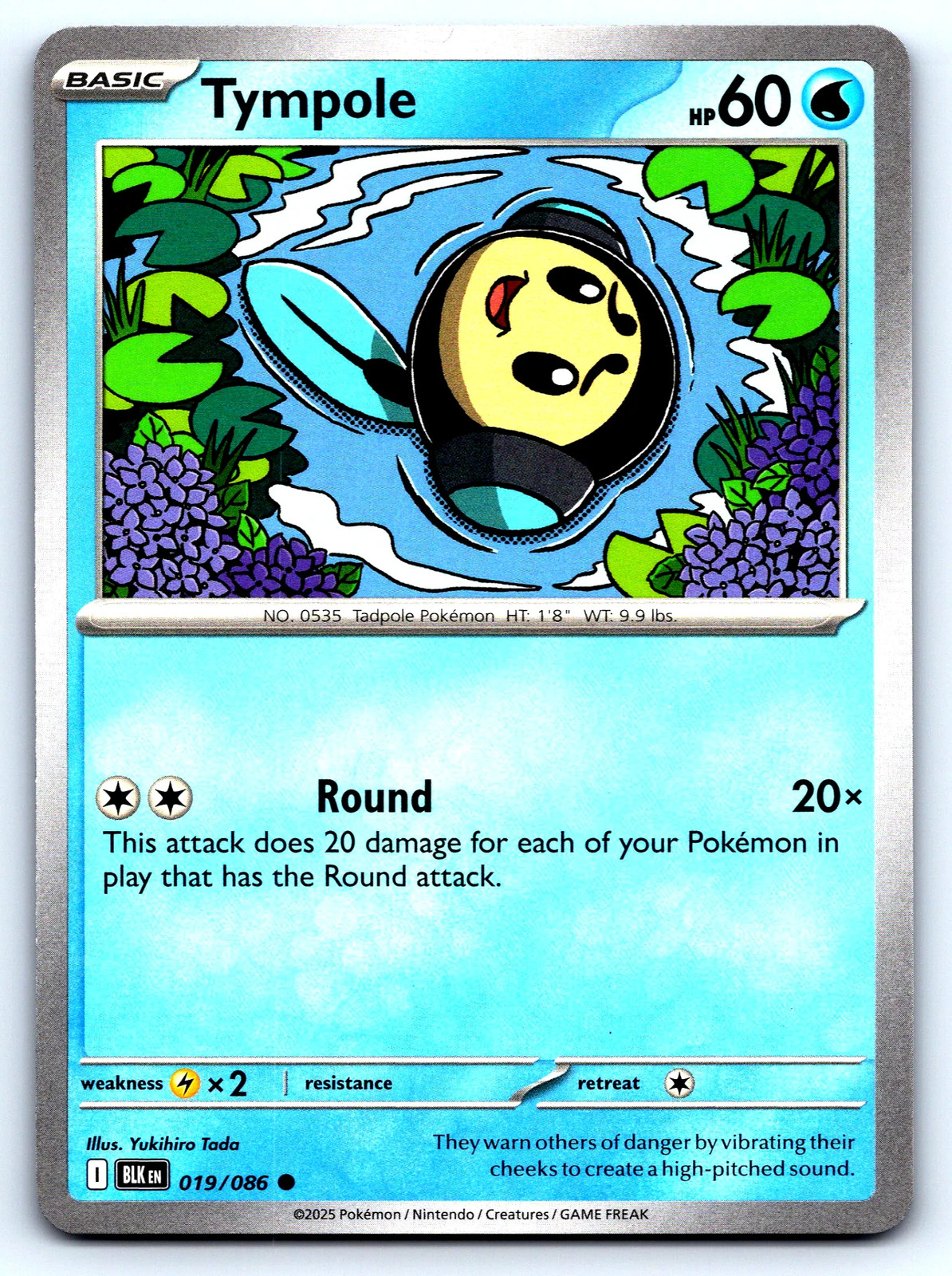 Carta Pokemon Tympole Black Bolt #19 normale quasi nuova