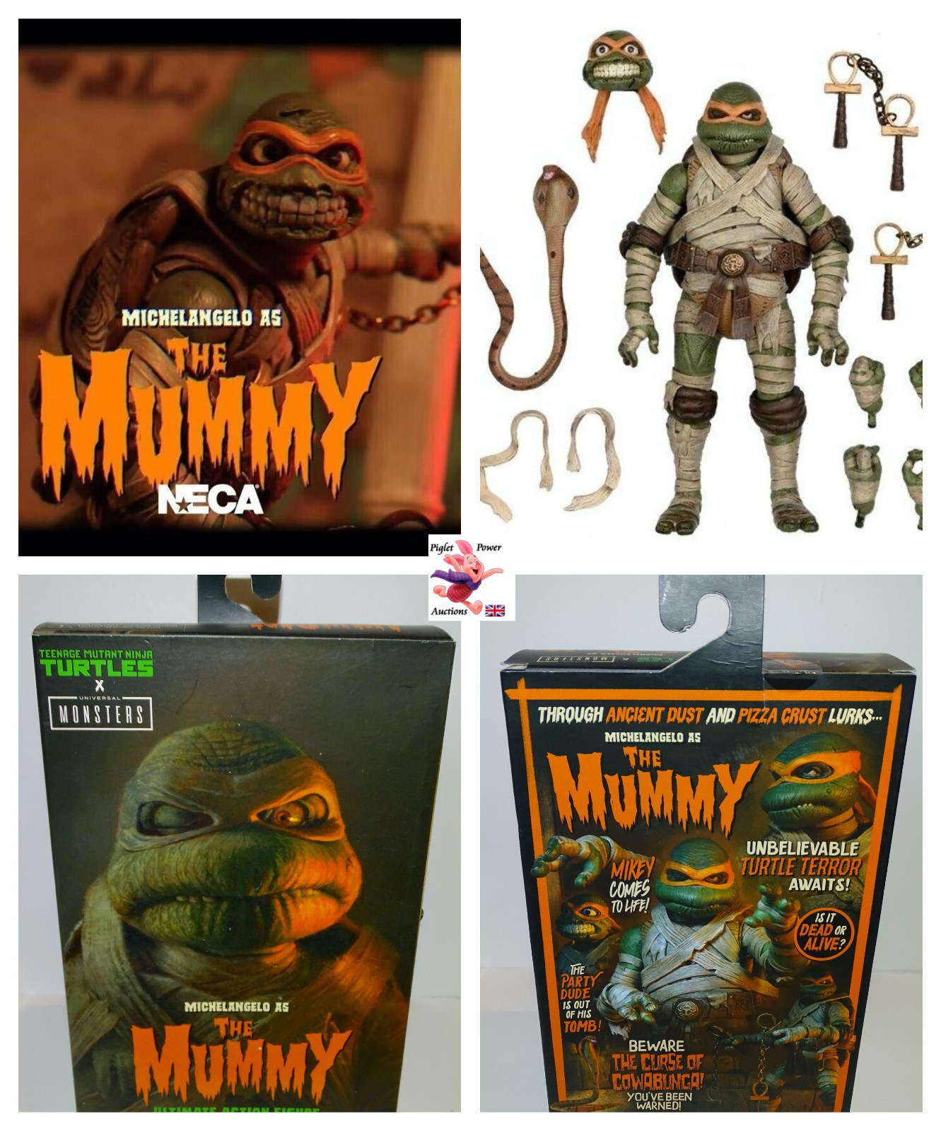 NECA Michelangelo Mummy TMNT Teenage Mutant Ninja Turtles Monsters Action Figure