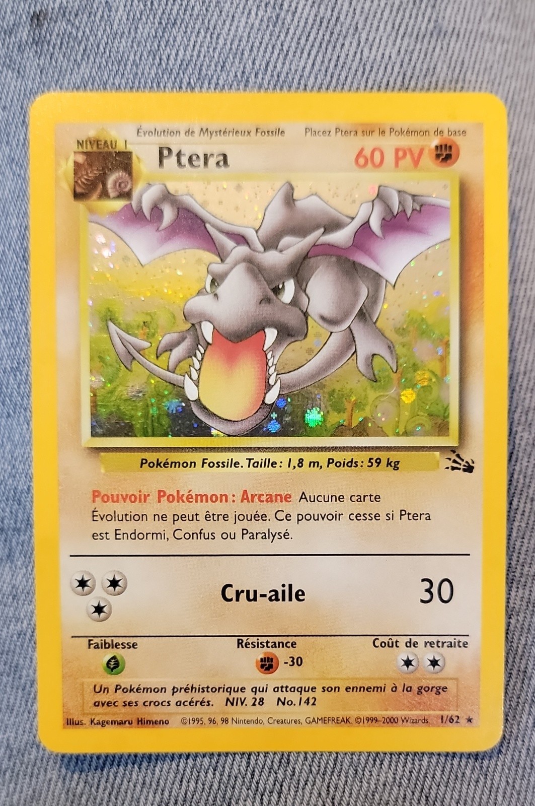 Aerodactyl 1/62 Fossil Holo
