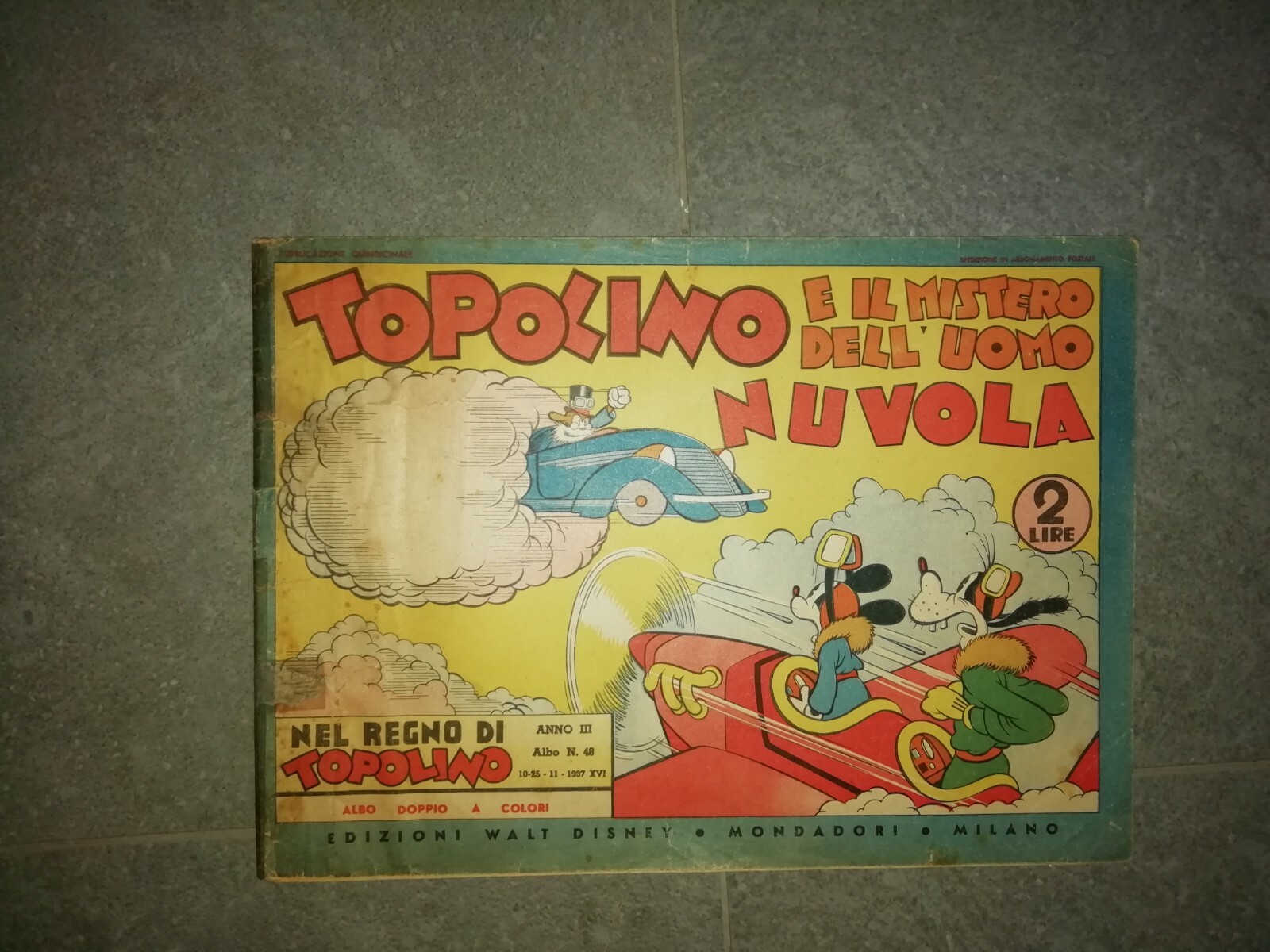 IL MISTERO DELL'UOMO NUVOLA albi NEL REGNO DI TOPOLINO anteguerra mondadori 1937