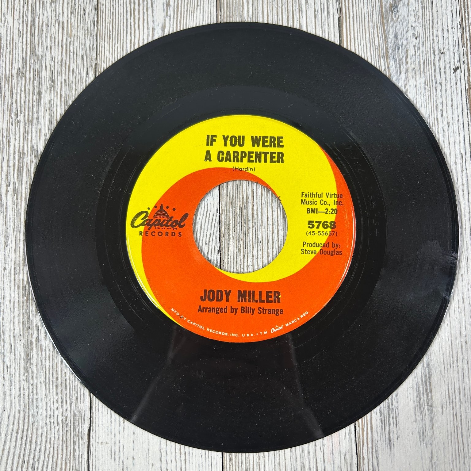 Jody Miller - If You Were A Carpenter 7" Single 1966 Capitol Country Pop 45 RPM