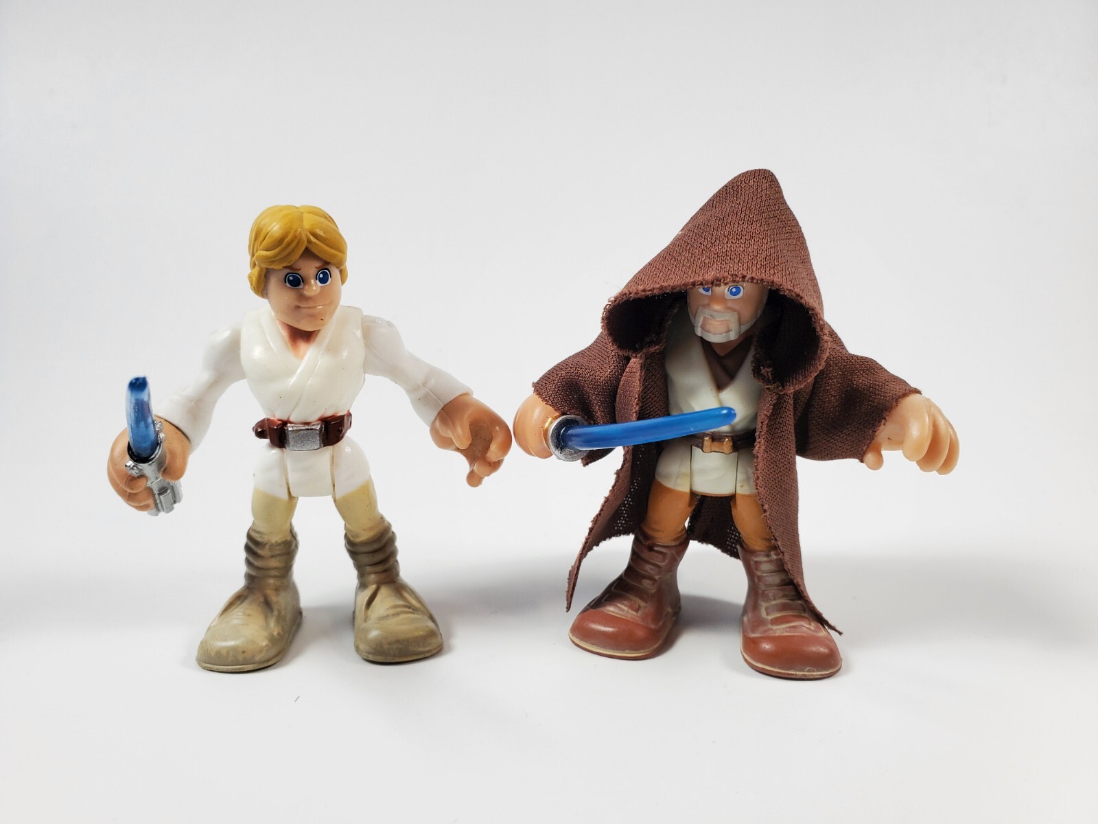Playskool Star Wars Galactic Heroes Old Ben Obi-Wan Kenobi con mantello e figura Luke