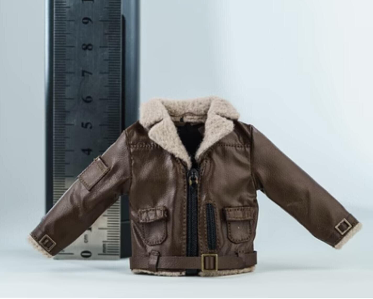 Cappotto giacca pelliccia pelle marrone 1/12 per corpo figura 6" Nota PHICEN GW ANT