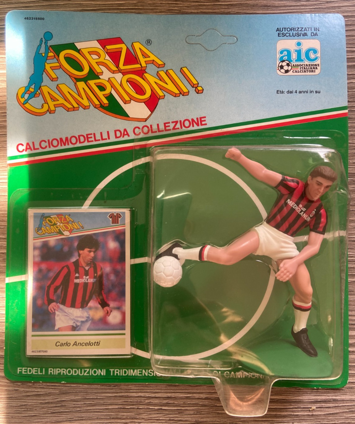 CARLO ANCELLOTTI MILAN FORZA CAMPIONI AIC KENNER ACTION FIGURE MIB
