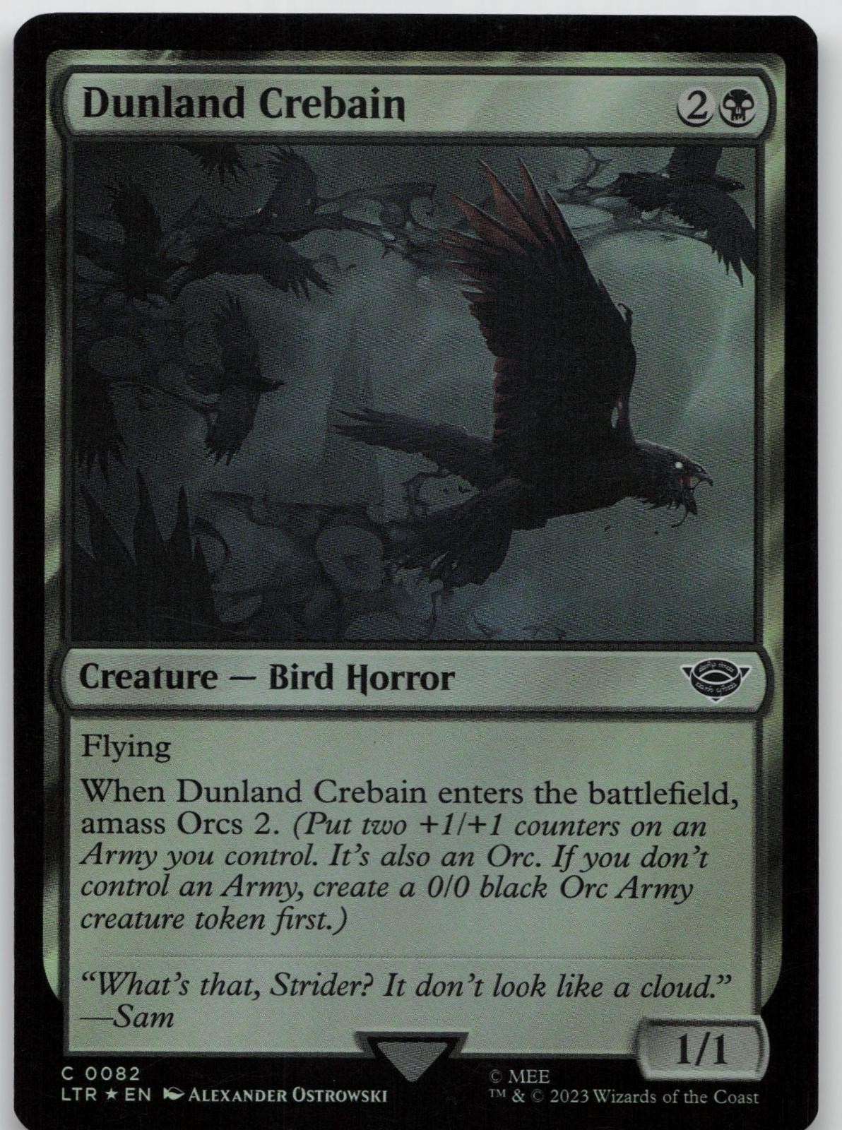 Dunland Crebain 82 Il Signore degli Anelli Magic: The Gathering Foil LP