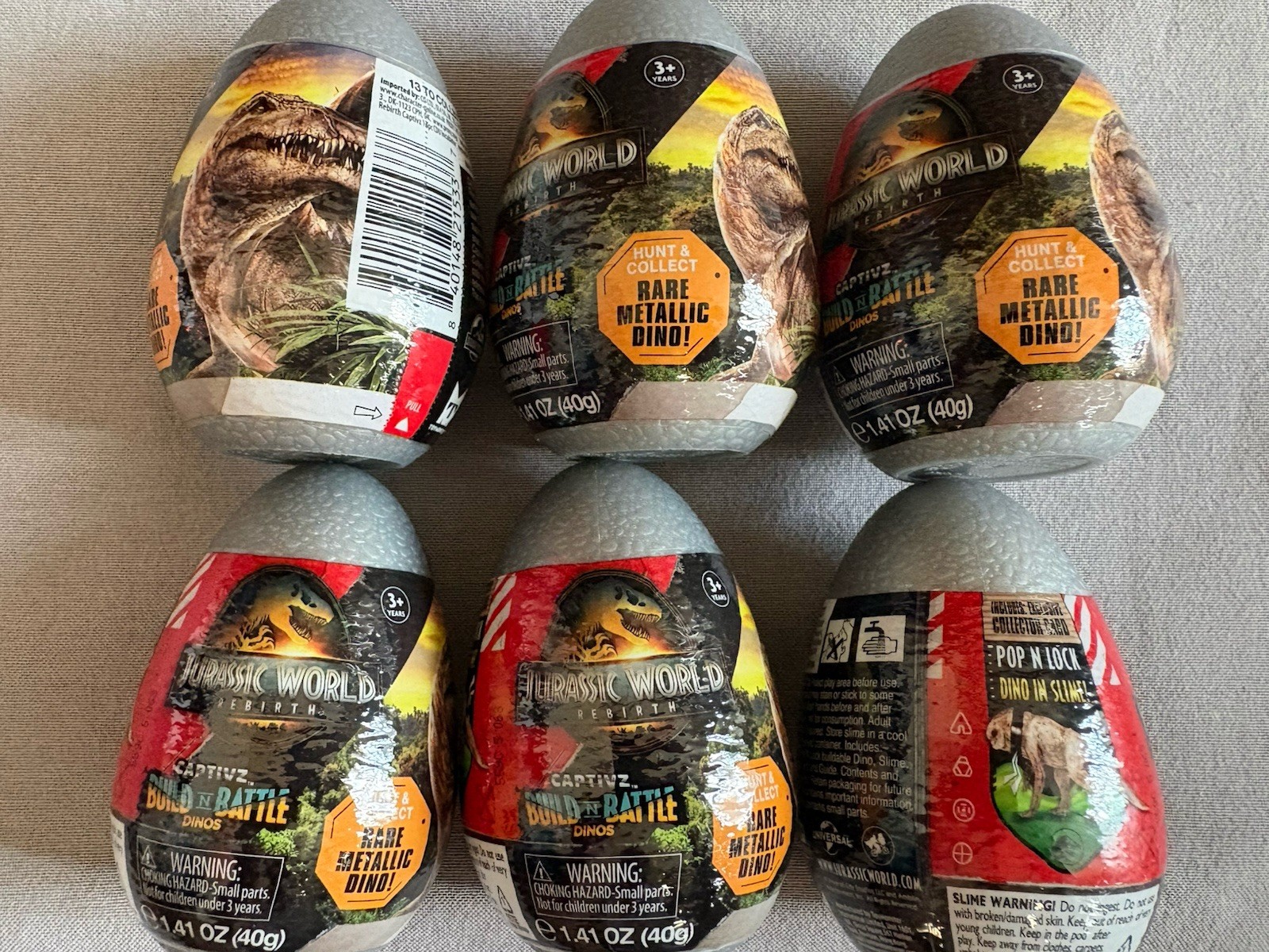 6 x Jurassic World Rebirth Captivz Build ‘N’ Battle Dinosaurs in Slime  Freepost