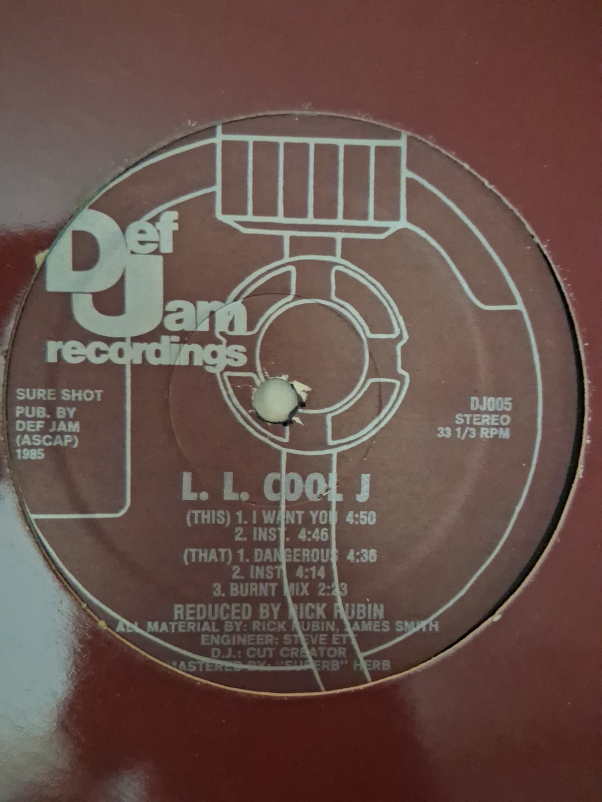 L.L. COOL J - I WANT YOU / DANGEROUS - DEF JAM  1985  HIP-HOP/RAP  LP VG