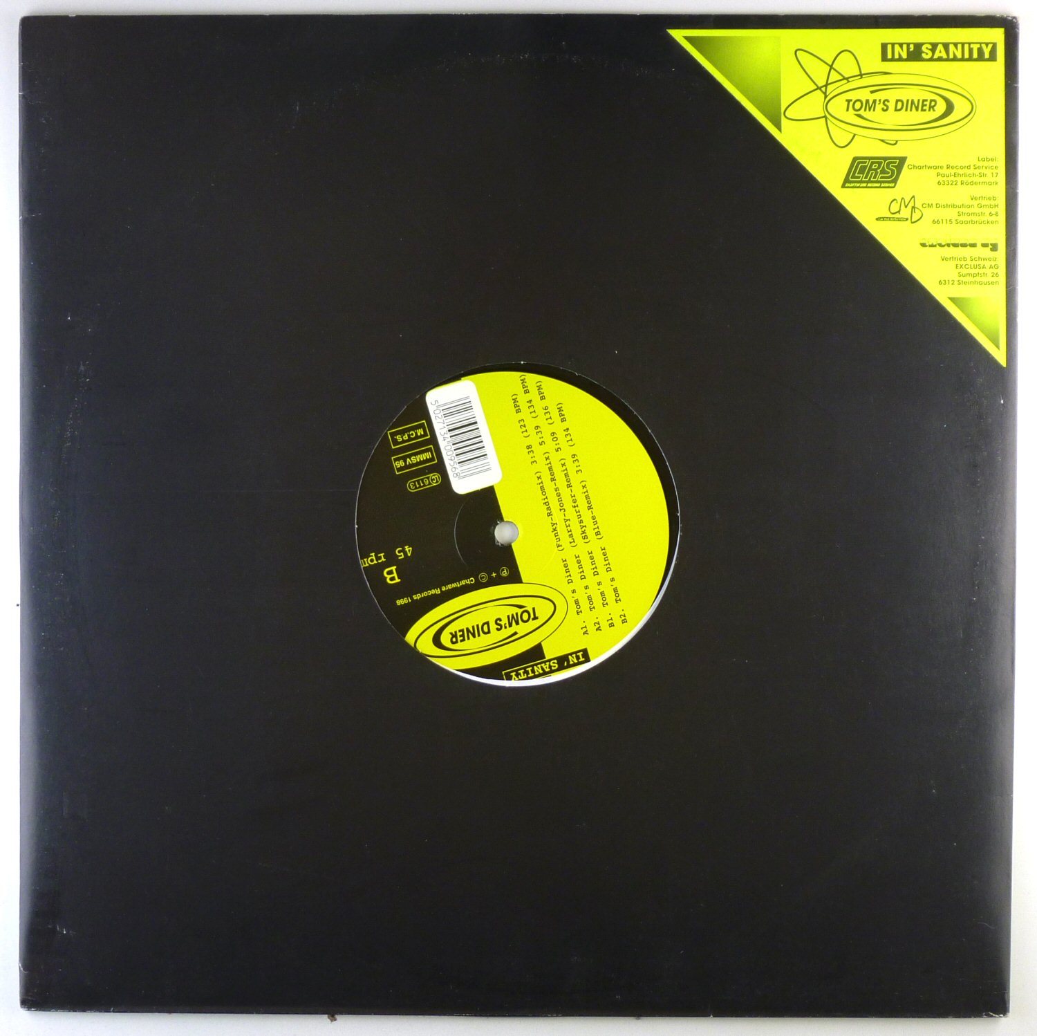 12" Maxi - Insanity - Tom's Diner - C2760 - Pulito