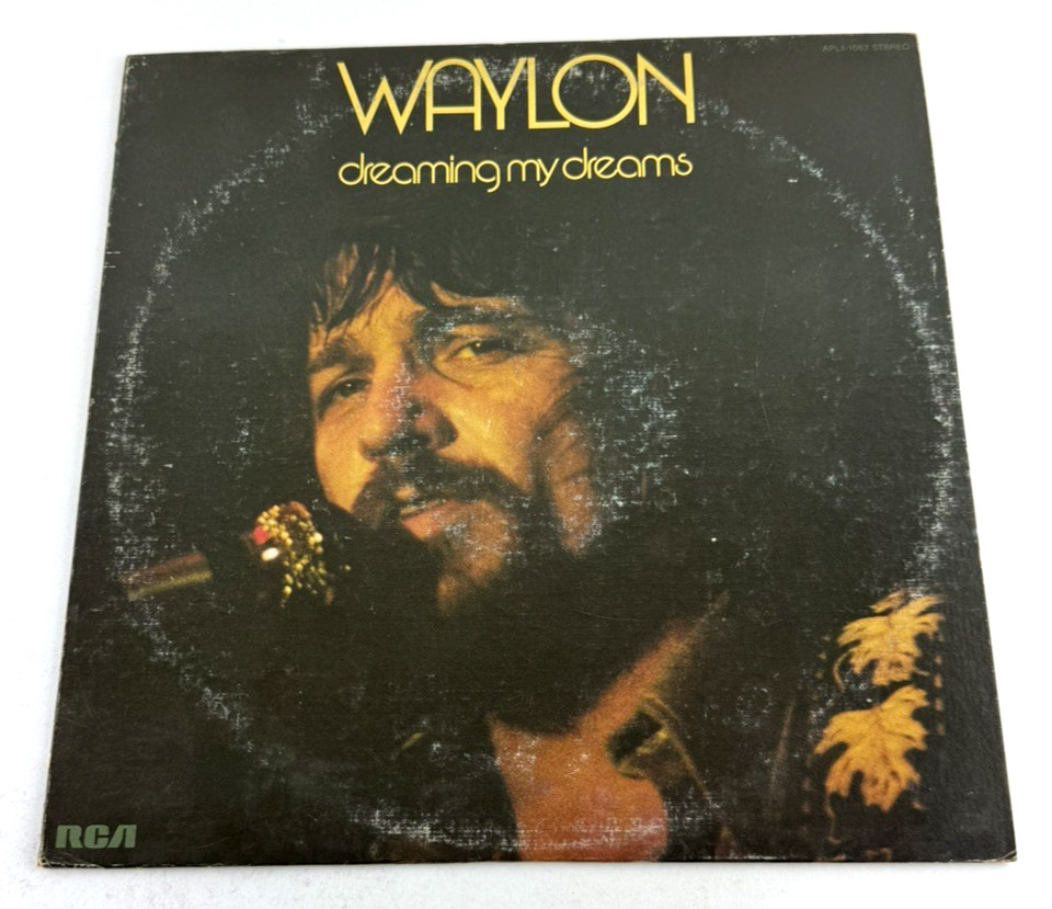 Waylon Jennings "Dreaming My Dreams" Vinyl LP-1975-LP APL1-1062-Country-VG