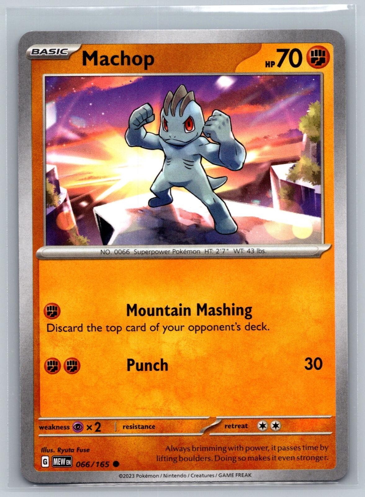 Carta Pokemon Machop 066/165 comune 151 quasi nuova