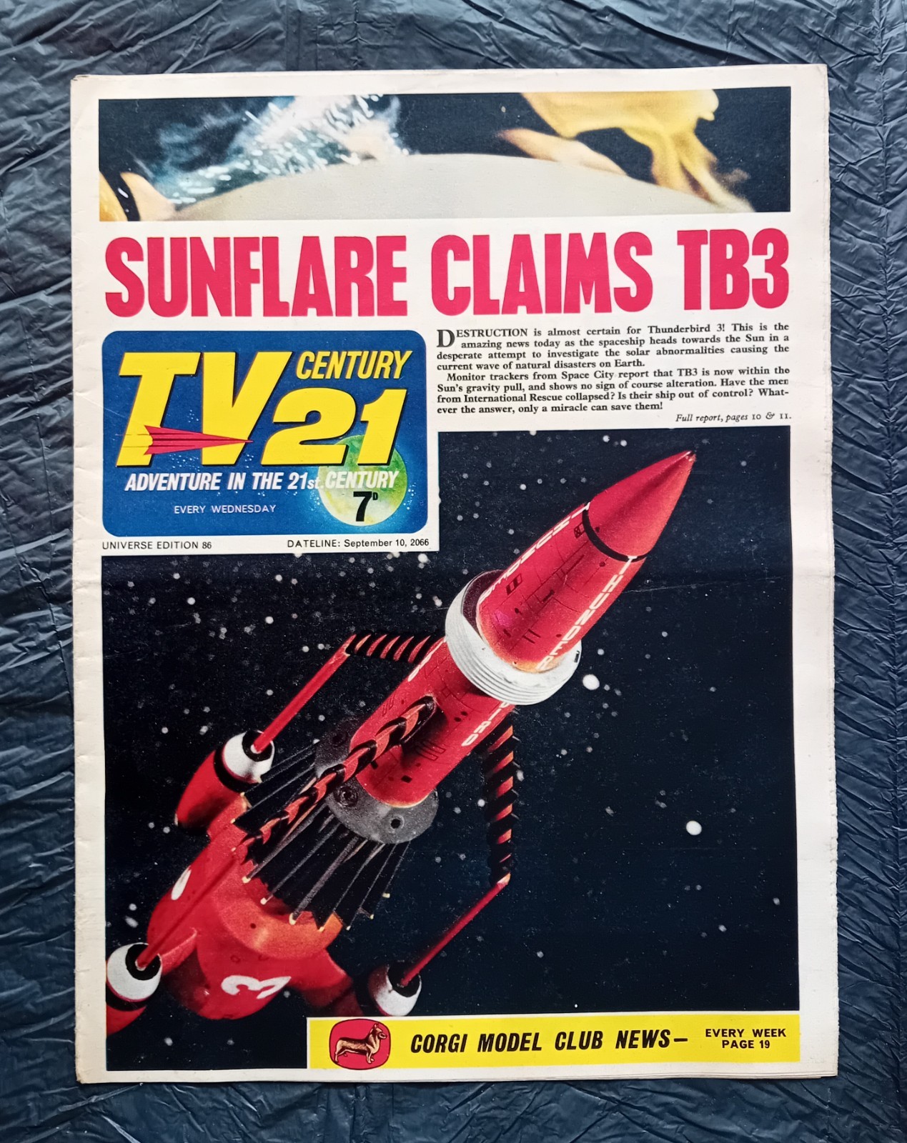 TV Century 21 comic #86 (10/09/1966). Flat/clean/complete. VG/FN