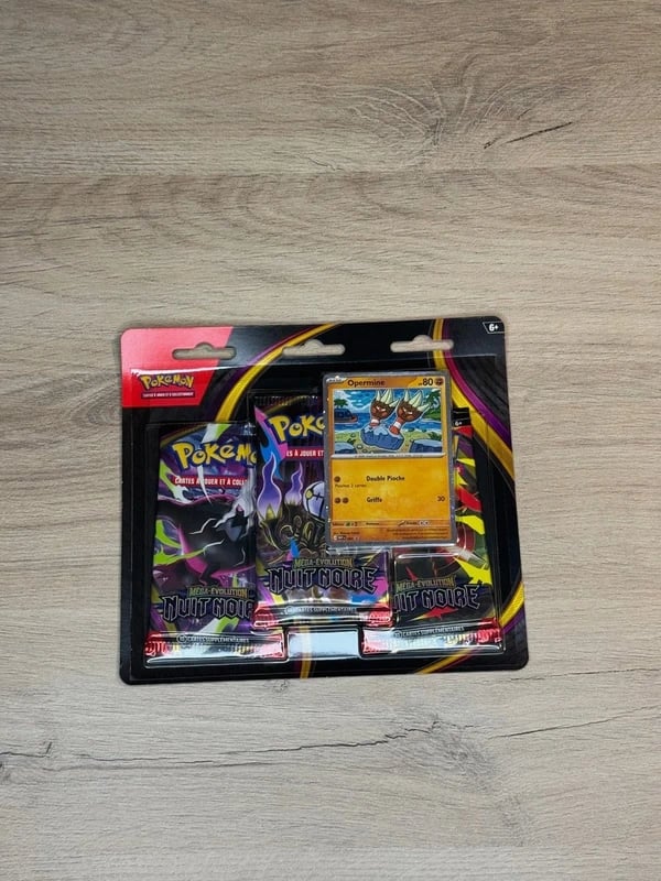 Tripack Pokémon Nuit Noire ME05 FR - 3 boosters + carte promo Opermine