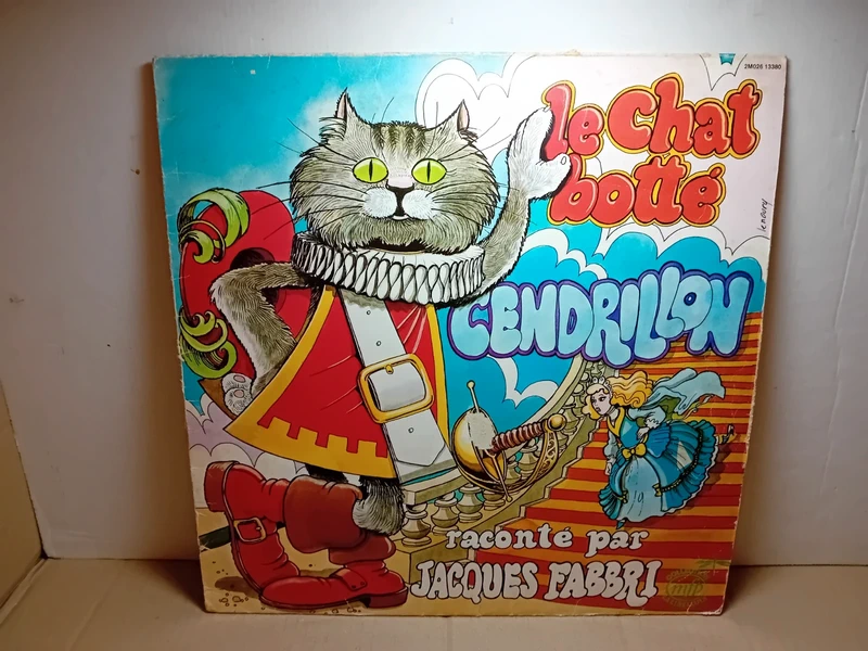Vinyle 33t Le Chat Botté Cendrillon Contes Jacques Fabbri vintage
