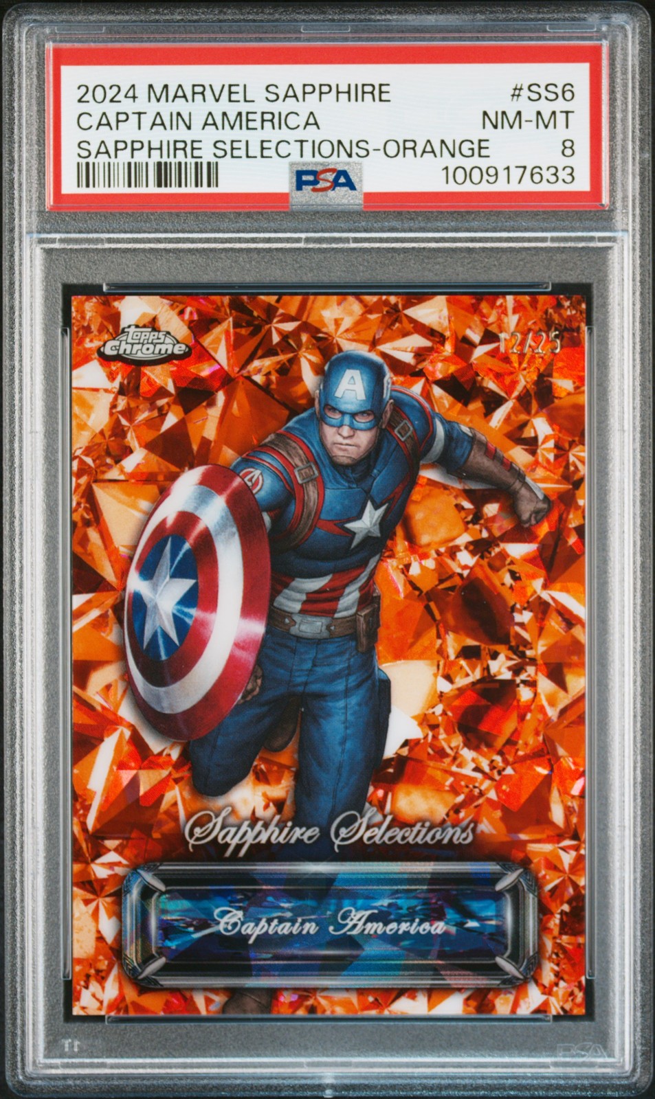 2024 ORANGE #SS6 CAPTAIN AMERICA 12/25 PSA 8