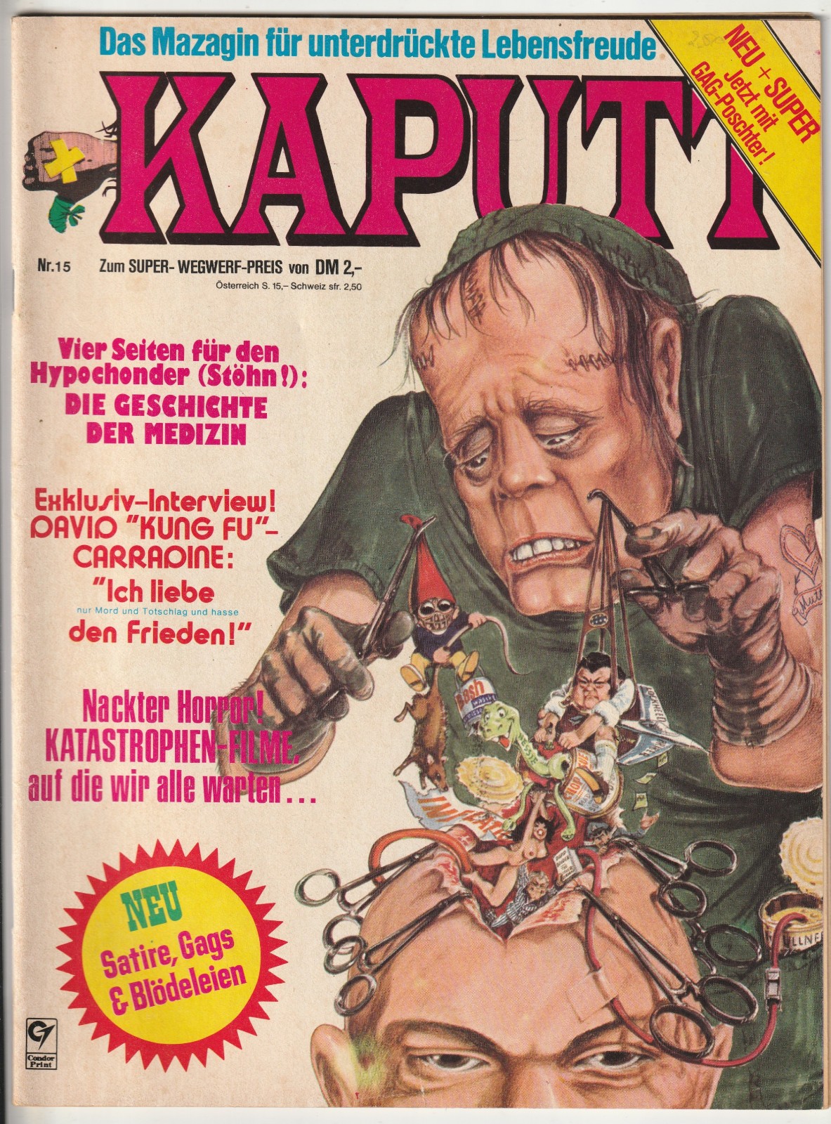 ✪ KAPUTT #15 Nackter Horror!, Condor Editore 1975 COMICHEFT Z1-