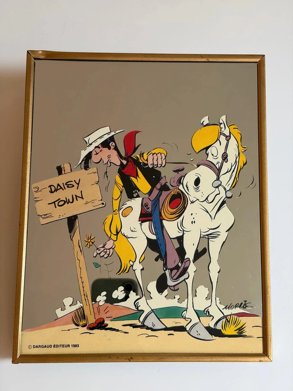 Lucky Luke – Tableau miroir Daisy Town Morris  Dargaud 1983 – 20 x 25 cm