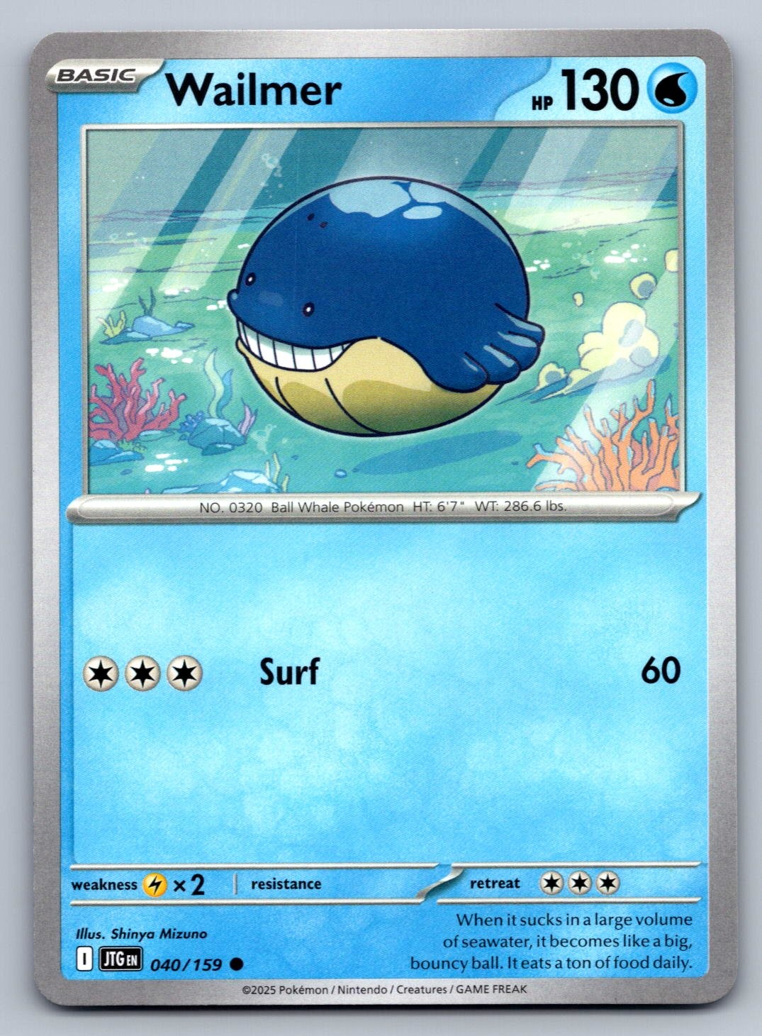 Wailmer 040/159 Viaggio Comune Insieme Pokemon Giocato Leggermente