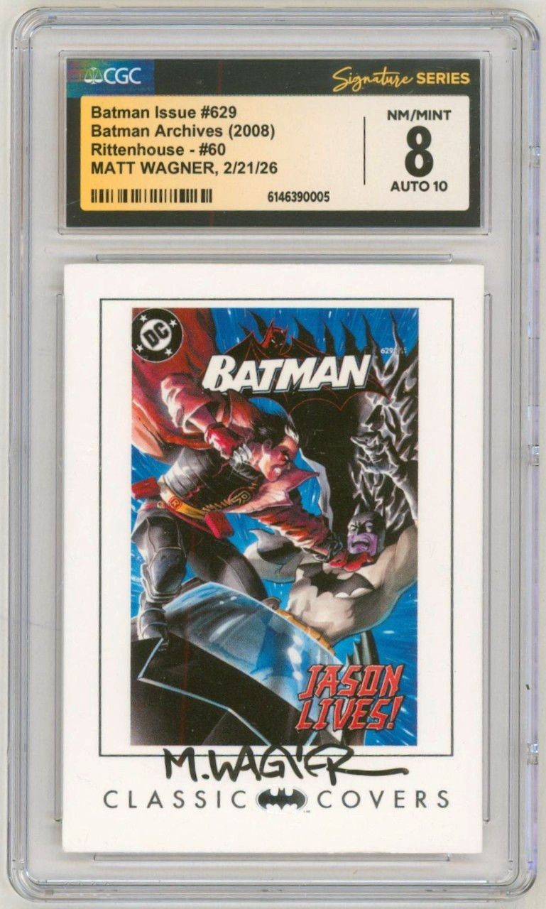 CGC SS 8 con 10 AUTOGRAFI PERFETTI Matt Wagner firmato Batman #629 archivi carta artistica