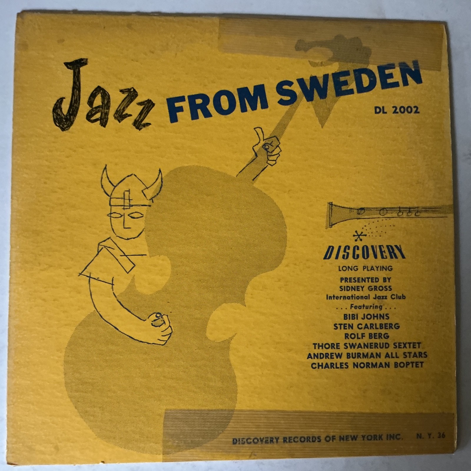 SIDNEY GROSS PRESENTS 'JAZZ FROM SWEDEN' VINYL 10" RECORD (DISCOVERY)