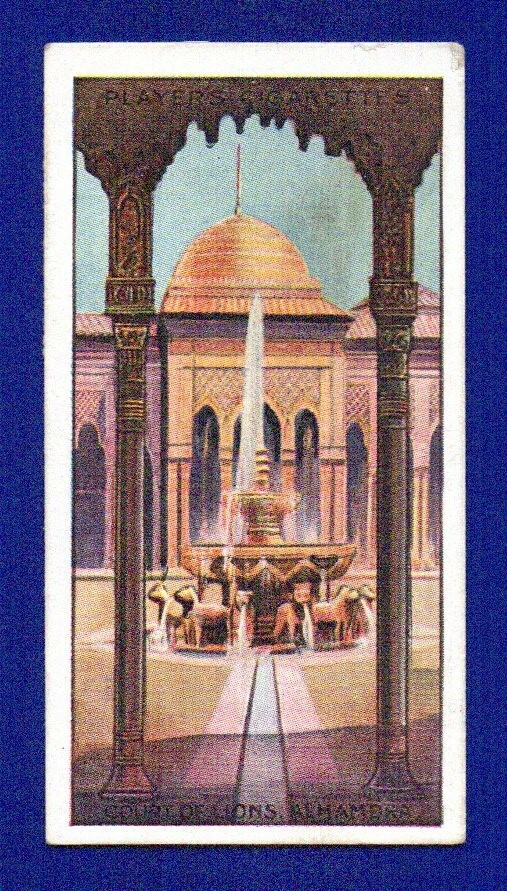 CORTE DEI LEONI SPAGNA 1916 JOHN PLAYER MERAVIGLIE DEL MONDO #9 VG-EX SENZA PIEGHE