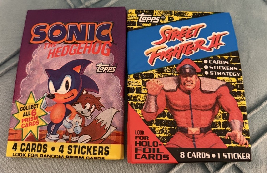 1993 Topps Sonic The Hedgehog & Street Fighter 2 Unopened Wax Packs