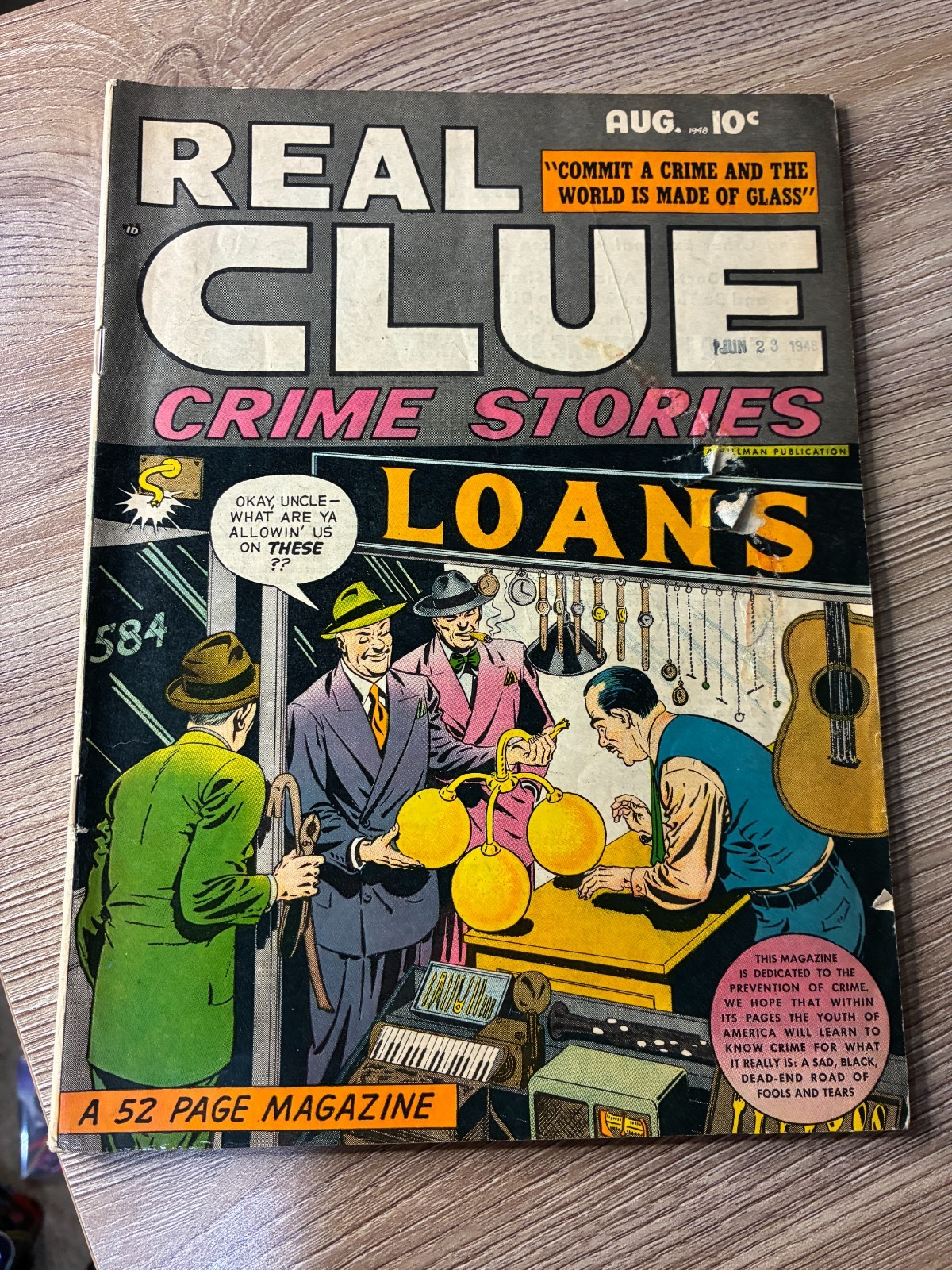 Real Clue Crime Stories #6 Vol. 3 1948 Hillman Periodicals GOlden AGe Crime