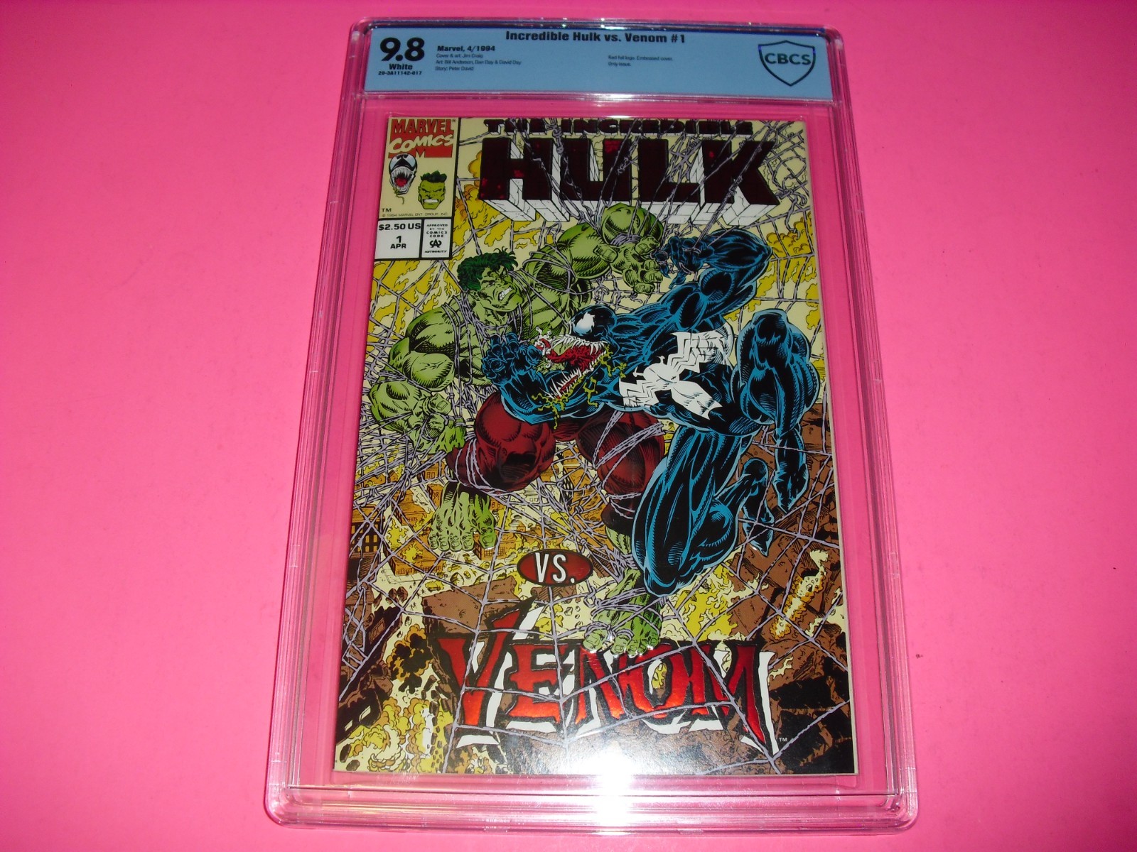 Incredible Hulk vs Venom #1 Red Foil Logo CBCS 9.8 dal 1994! Marvel quasi nuovo L077