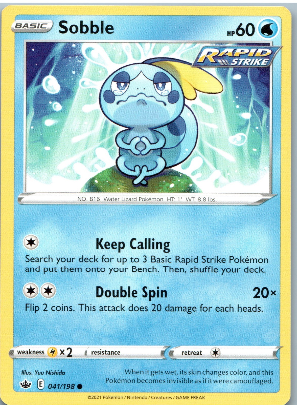 Sobble 041/198 Comune Regno Ghiacciante Pokemon Giocato Leggermente