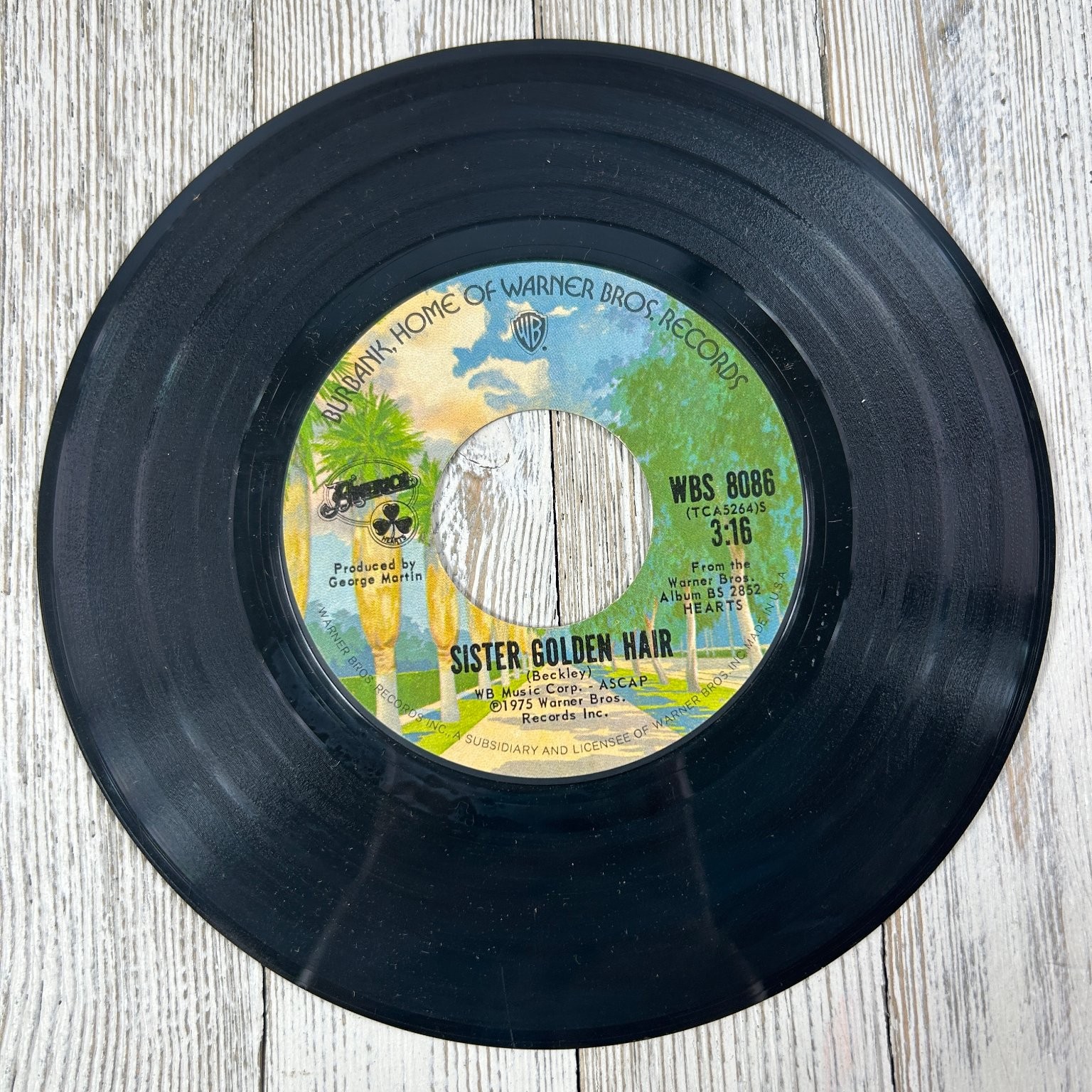 America - Sister Golden Hair 7" Record 1975 Warner Bros. Pop Rock 45 RPM