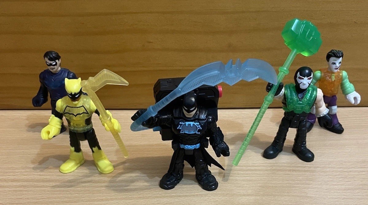 Zaino Imaginext DC Bat Tech Batman Joker Nightwing Bane The Signal & Light Up
