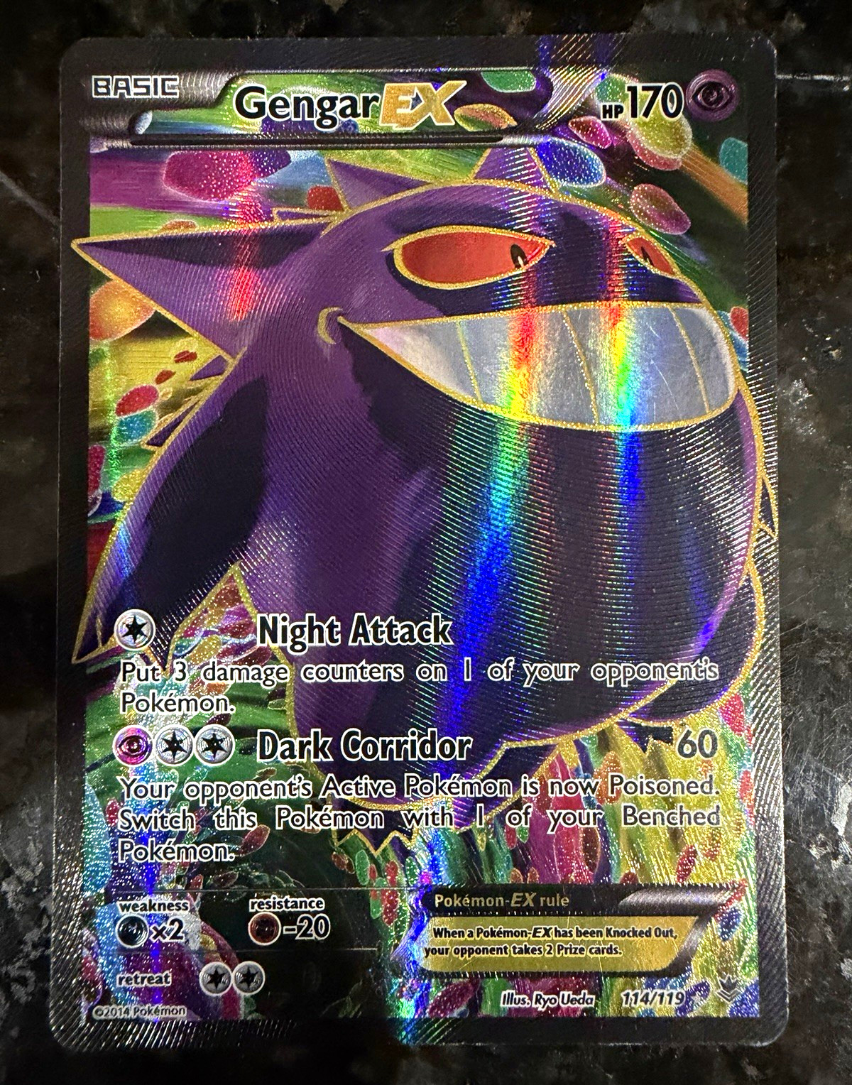 Gengar EX 114/119 XY Phantom Forces Full Art Holo Ultra Rara Inglese 2014 170