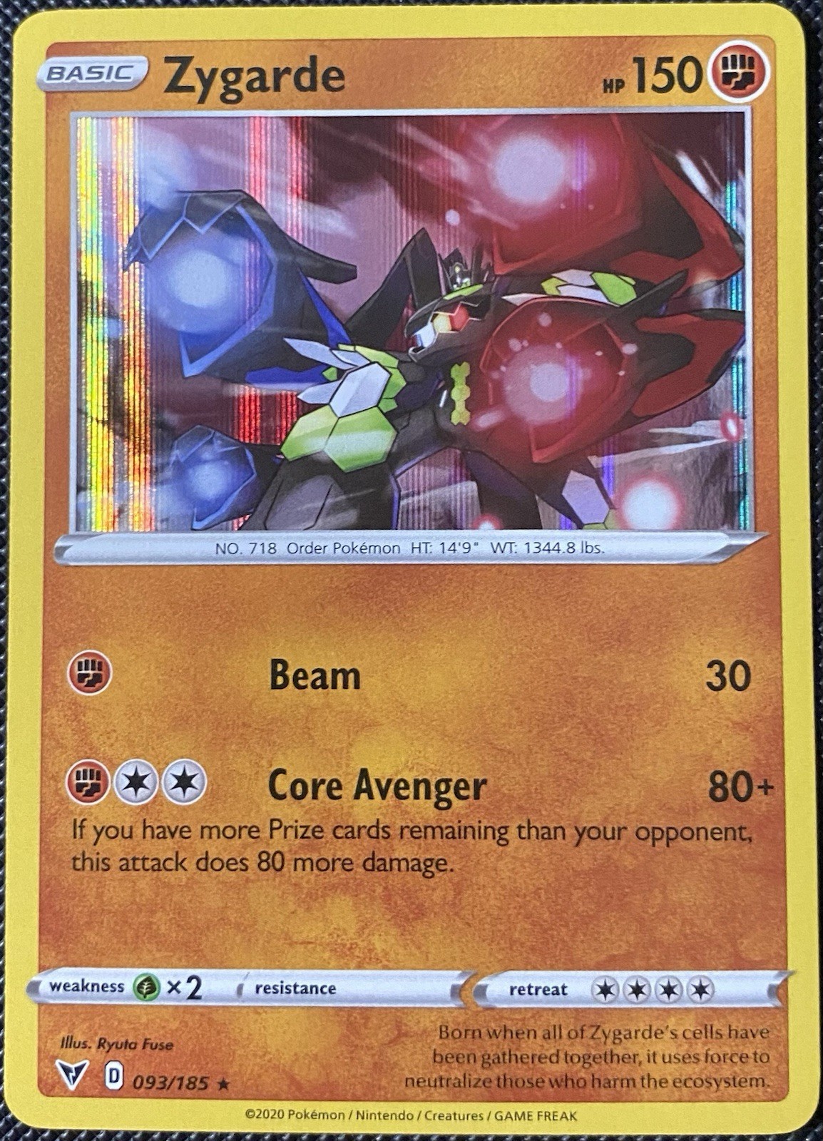 Zygarde 093/185 Swsh04: Vivid Voltage Holo NM Pokémon